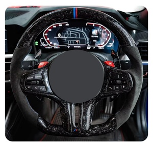 <span class=keywords><strong>Volant</strong></span> en carbone forgé pour BMW G80 G20 G30 M3 M4 M5 M8 - Mise à niveau de course avec palettes de changement de vitesse magnétiques - Product Image 1
