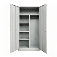 Armoire de Rangement Métallique Robuste pour Chambre à Coucher, Verrouillable, Design Moderne, avec Tringle de Suspension pour Maison et Bureau