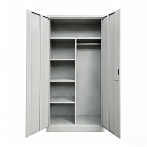 Armoire de Rangement Métallique Robuste pour Chambre à Coucher, Verrouillable, Design Moderne, avec <span class=keywords><strong>Tringle</strong></span> de Suspension pour Maison et Bureau - Product Image 1