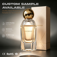 Flacon de parfum de luxe en verre facetté multi-tailles, vide, rechargeable, avec atomiseur, logo personnalisé pour femmes