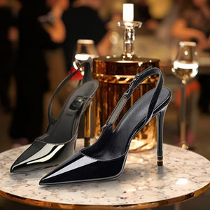 <span class=keywords><strong>2025</strong></span> 새로운 에나멜 가죽 여성용 스틸레토 힐 샌들 뾰족한 발가락 금속 뒤 발목 스트랩 벨트 버클 맨발 닫힌 발가락 섹시 - Product Image 5