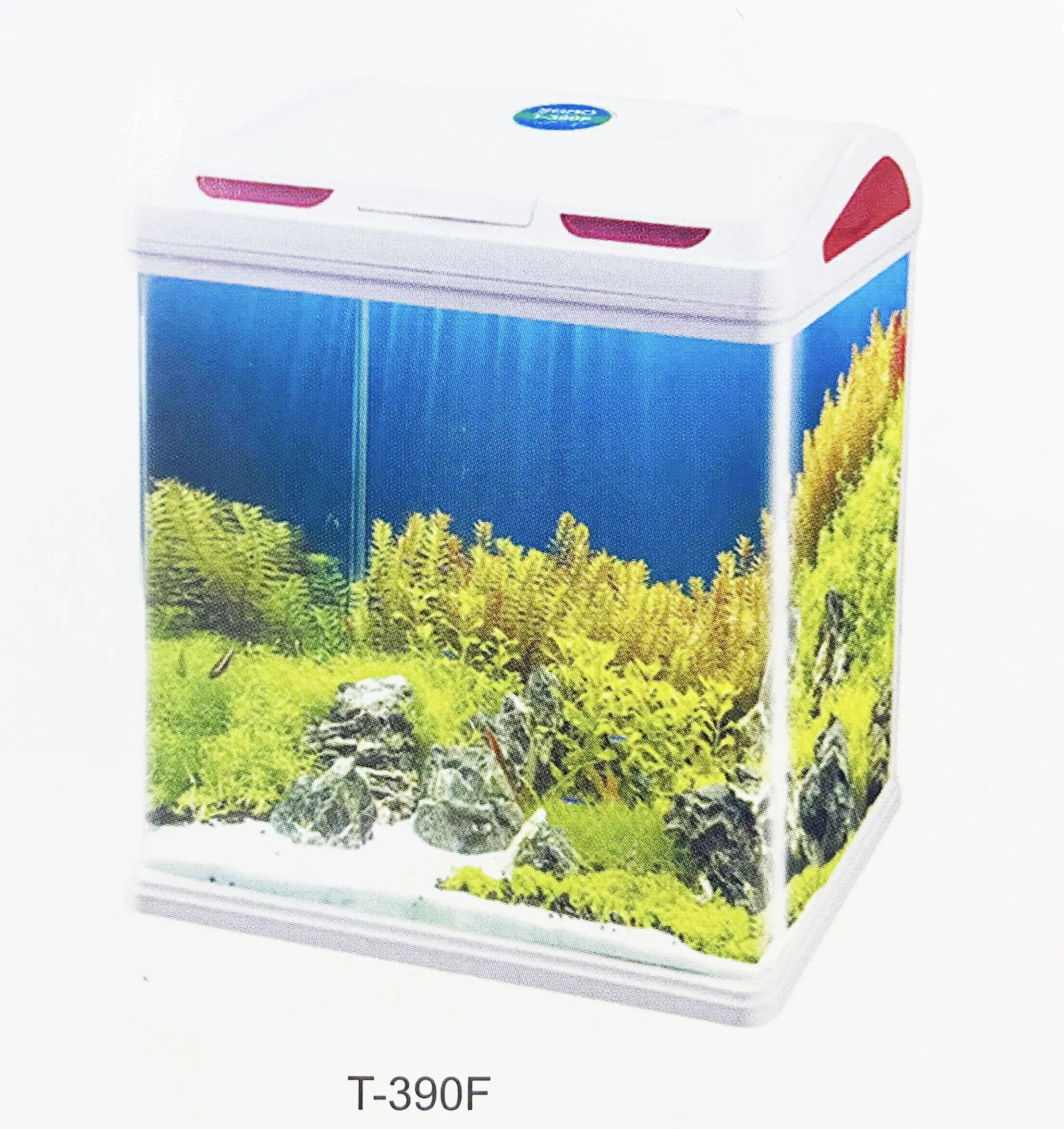 High quality custom design square clean fish tank with led