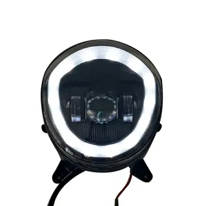 Phare avant LED noir pour moto Yongjin, prix d'usine, avec faisceau haut/bas et DRL pour Peugeot <span class=keywords><strong>Django</strong></span> 125 - Product Image 6