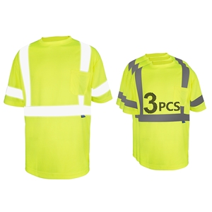 LX Low MOQ Hi Vis Mens Short-Sleeved Reflective T Shirt Stock Safety Polo Shirt Custom Logo Reflective Safety T- Shirt For Man