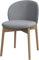 Chaise de salle à manger scandinave moderne haut de gamme avec dossier incurvé rembourré, pieds en chêne robustes et durables, meuble de maison écologique
