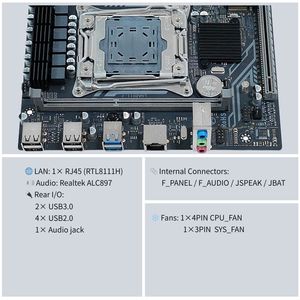 PANDL جديد ITX X99 اللوحة الرئيسية للألعاب سطح المكتب تدعم Xeon CPU <span class=keywords><strong>DDR3</strong></span> ECC <span class=keywords><strong>RAM</strong></span> NVME SATA M2 SATA3.0 ذاكرة مزدوجة ITX X99 اللوحة الأم - Product Image 4