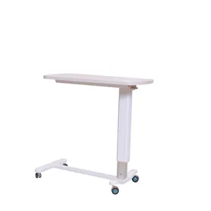 High Quality Movable ABS Plastic Hospital Equipment Medical Service Over Bed Table Adjustable Bedside Dinning Table With Wheels