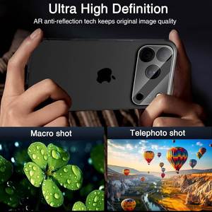 Protection d'objectif d'appareil photo en verre trempé ultra-fin anti-empreintes digitales, anti-chocs, HD 9H pour iPhone 18 - Product Image 2