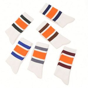 Calzini Sportivi a Mezza Gamba a Righe per <span class=keywords><strong>Uomo</strong></span> e Donna, Antibatterici, Deodoranti e Traspiranti, con Colori a Contrasto, Stile Retrò - Product Image 2