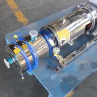 Pompe mélangeuse en ligne à trois étages à cisaillement élevé en acier inoxydable pour applications chimiques et alimentaires avec capacité d'émulsification