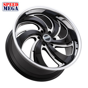 ล้อแม็กซ์อลูมิเนียมอัลลอยด์ SPEED MEGA ขนาด 24x10 นิ้ว สีดำเงา ขอบลิปแบบกลึงลายหลายก้าน ผลิตจากชิ้นเดียว สำหรับการดัดแปลงและอัปเกรด - Product Image 4