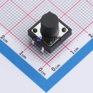 TC-1212DR-10.5H-250 Tactile Switch Through hole Component (THT),12x12mm Switch 12mm 12mm 10.5mm - Product Image 1