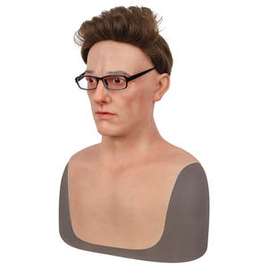 Disfraz de Mascarada, accesorios a prueba de silicona, tocado completo, máscara de cabeza de hombre joven, Calvo para actores, filmación, tiro, Cosplay - Product Image 3