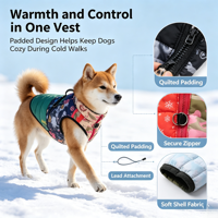 GorisPet ELAW068 - Chaleco de Invierno para Perro, Diseño Nórdico Moderno, Acolchado de Poliéster, Cálido, Talla XS, Popular, con Patrón Geométrico