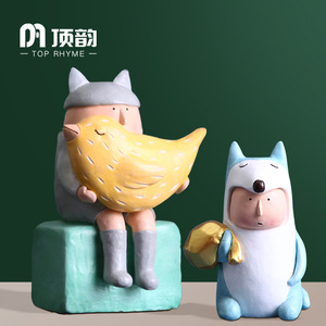 Top Rhyme Resin Animal Ornament Abstract Cartoon Home Decor Artistic Gift Decoration - Product Image 1