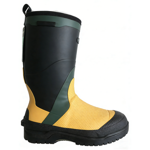 Bottes de pluie courtes chaudes pour hommes, doublure en peluche, entièrement imperméables, semelle antidérapante, chaussures en caoutchouc épaissies confortables pour l'extérieur - Product Image 1