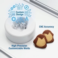 Machine automatique HJ-860 pour l'enrobage et la découpe de biscuits en forme de pingouin, avec capacité de 10 à 120 pièces/minute, pour farine et lait