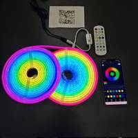 Tira de LED Inteligente WS2811 de 20 Pies, Flexible, Resistente al Agua IP68, con Control Remoto/Aplicación y Temporizador, Cambio de Color, para Plástico, 24V CC