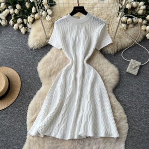 Nouvelle Robe Midi Élégante en Maille Ajustée pour Femme, Coupe Empire, Collection Été - Product Image 2