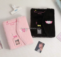 Carnet/Agenda Organisateur Rigide en Fausse Fourrure Pelucheuse Multicolore pour Enfants, Journal Intime 23x19x5cm