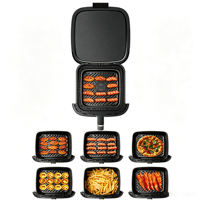 Friteuse à air numérique Anbolife 6L avec fenêtre visible, 1700W, contrôle tactile, 9 programmes prédéfinis, 8 fonctions, sans huile, sans PFAS, OEM ODM