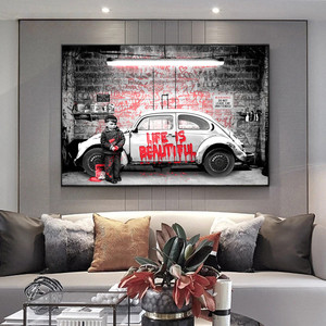 <span class=keywords><strong>Banksy</strong></span> Graffiti dipinti su tela "la vita è breve gelida l'anatra" poster e stampe <span class=keywords><strong>di</strong></span> <span class=keywords><strong>arte</strong></span> <span class=keywords><strong>di</strong></span> strada immagini da parete decorazioni per la casa - Product Image 1