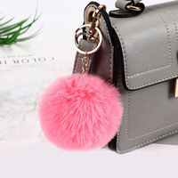 Porte-clés en fourrure synthétique douce et moelleuse de 5 cm, tendance