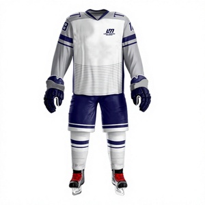 Ensemble Maillot et Pantalon de Hockey sur Glace LM pour Homme Adulte, Impression par Sublimation, Respirant, 100% Polyester, Thermocollage Sans Couture par Détection par Aiguille - Product Image 4