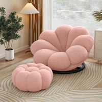Nordique blanc unique Teddy inclinable bras luxe Boucle cuir chaise longue en cuir inversé paresseux loisirs moderne meubles de maison