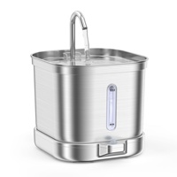 Fontaine à eau pour animaux de compagnie en acier inoxydable, intelligente, rechargeable, moderne, étanche IPX8, sans pompe, détachable, pour chatons, chats, extérieur