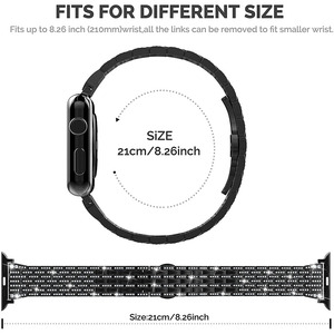 <span class=keywords><strong>Bracelet</strong></span> en acier inoxydable diamant pour <span class=keywords><strong>Apple</strong></span> <span class=keywords><strong>Watch</strong></span> 8 SE 7 3 41/45mm 38/40/42/44mm <span class=keywords><strong>Bracelet</strong></span> de luxe pour iWatch 8 49mm Series - Product Image 5