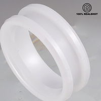 8MM Weiße Keramikringrohlinge mit abgeschrägten Kanten für Einlagen, 4mm Breite, Eheringe oder Ringe, klassischer Unisex-Modeschmuck