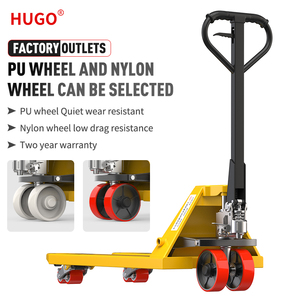 हुगो 5000 किलो 3 टन नायलॉन व्हील पार्ट्स हैंड पैलेट ट्रक ट्रॉली - Product Image 2