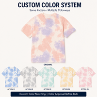 T-shirt unisexe en coton 100% tricoté respirant, motif marbré tie-dye, vente en gros, OEM ODM, marque privée, fabricant en gros pour vêtements