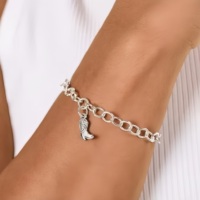 925 Sterling Silber Mini Cowgirl Stiefel Charm Anhänger für Damen DIY Armband Halskette Zubehör Western Girl Maßgefertigter Schmuck