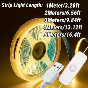 Bande lumineuse <span class=keywords><strong>LED</strong></span> COB USB 5V flexible sans points pour vitrine de magasin, étagère, signalisation commerciale, éclairage - Product Image 1