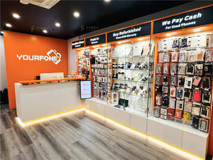 Negozio di accessori per cellulari con chiusura a chiave su misura negozio di riparazione elettronica vetrina vetrina per telefono cellulare con chiusura a chiave - Product Image 3