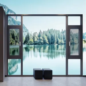 Fenêtre fixe en aluminium, modèle 2020, haute qualité, cadre de fenêtre en aluminium, sol à plafond avec moustiquaire, fenêtre thermique