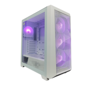 Boîtier PC tour moyenne panoramique en verre trempé double face, fabrication OEM directe, pour jeux MATX ITX, avec ventilateur, vente en gros