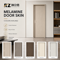 Panneau de porte intérieur en grain de bois, revêtement de porte en MDF mélaminé, approvisionnement en gros