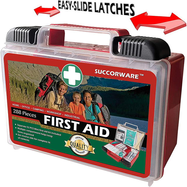 Factory Selling First Aid Compliant All-Purpose 50-Person Emergency First Aid Kit for Home, Work, and Travel, 288 Pieces