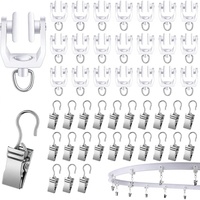 Ensemble de poulies à roulement silencieux pour rail courbé, accessoires pour rail de rideau en arc, spécial, lisse, résistant à l'usure, faible bruit, moderne