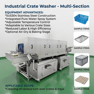 Solución de Lavado Automático Multietapa para Cajas y Contenedores con Sección de Secado Modular, Tipo Túnel Industrial - Product Image 4