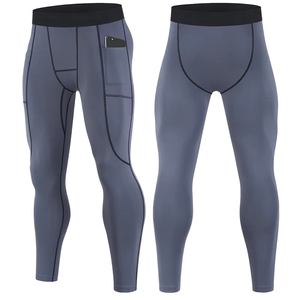 Mallas de alta calidad para hombre, ropa de gimnasio de punto de Color sólido, mallas deportivas de tamaño versátil para hombre, logotipo personalizado OEM - Product Image 1