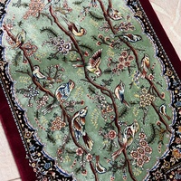 Premium Grade Luxury Bird Flower Tree Runner Rugs Modal Machine Woven Wall Tapestry Floor Mat 60*90cm