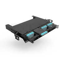 Entièrement chargé 1U 3 couches 144core MPO Patch Panel 12 * MPO Cassettes Châssis coulissant haute densité pour équipement à fibre optique