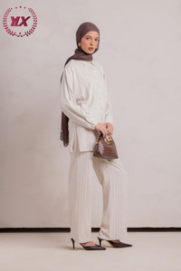 2026 Striped Muslim Prayer <strong>Set</strong> for Women Full Cover Abaya with Matching <strong>Hijab</strong> Islamic Soft Stretch Eid <strong>Gift</strong> - Product Image 4