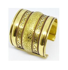 2024 Winter Fashion French Christmas Brass Jewelry for hammered brass bangle Women Clothing Winter Heavy Weight Brass Jewelry - Product Image 1