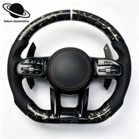 Volant en cuir haut de gamme sur mesure avec bordure en fibre de carbone pour Mercedes-Benz W205W213 C257 CLS C190 W46117 W166 W177 W213