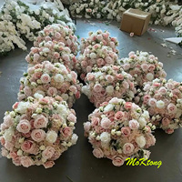 Boules de fleurs de 50 cm, 60 cm, 70 cm, 80 cm, centre de table pour mariage, boule de fleurs rose poussiéreuse, boules de fleurs roses pour la décoration de mariage